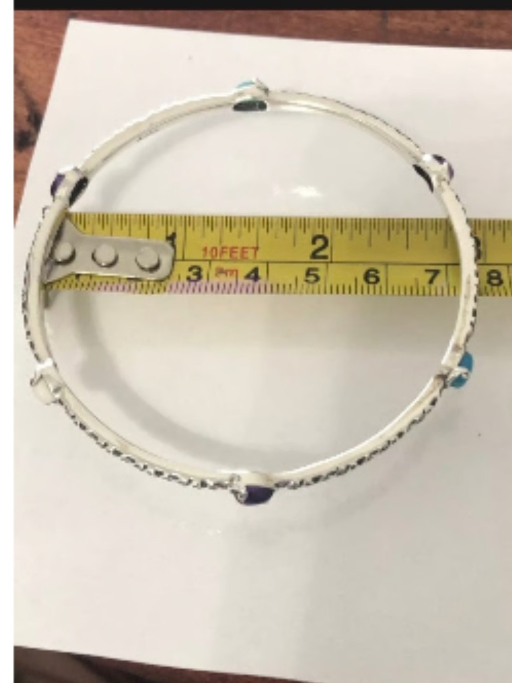 Carolyn Pollack Sterling Silver Multi-Stone Bangle Bracelet - Picture 2 of 14